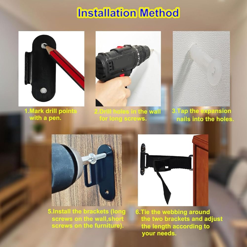 مثبتات أثاث مقاومة للزلازل، طق - مراجعة Earthquake Anchor Strap وسعره